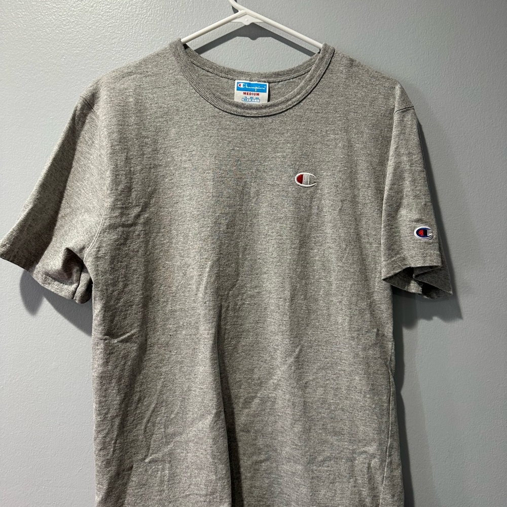 Champion Men's Heather Gray Logo Short Sleeve Tee